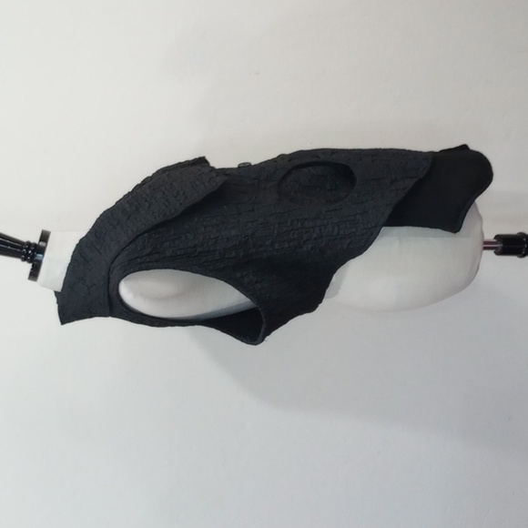 Kedem Sasson Black Scuptural Lightweight Crinkle Vest with pockets, OS - Picture 2 of 14